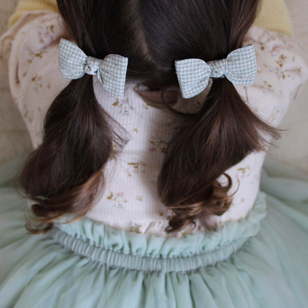 Petite Pigtail Set // Tiny Gingham - Sky