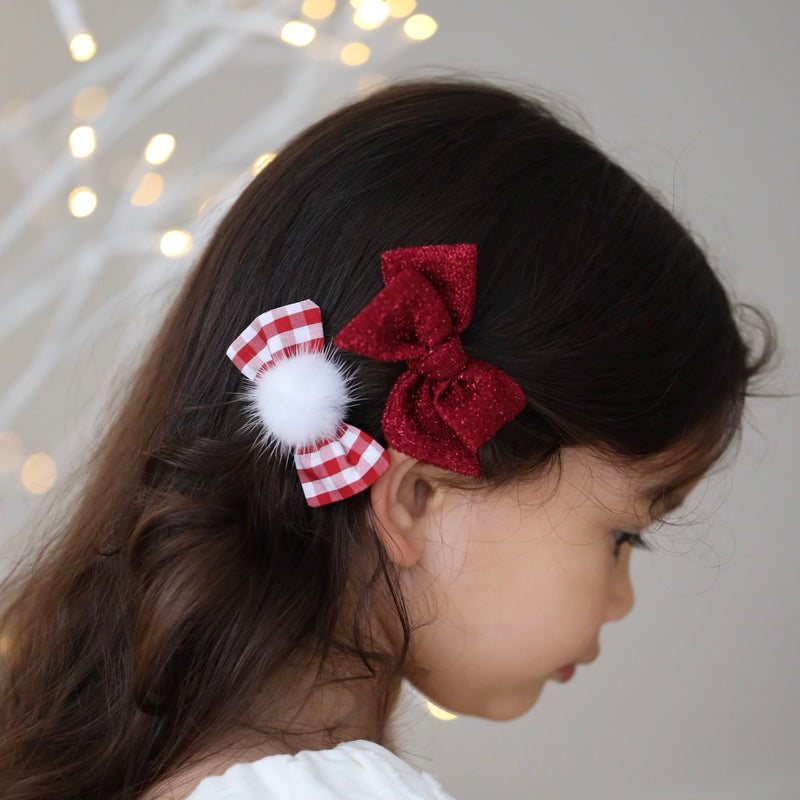 Mini Pinwheel Bow // Tinsel Red