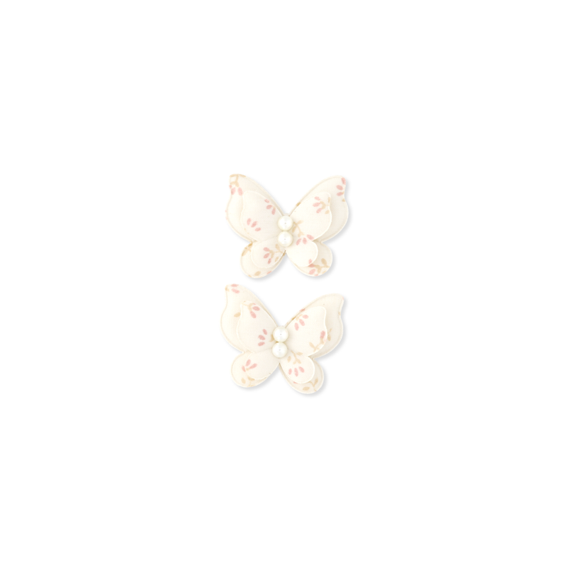 Butterfly Clip Pigtail // Berry Floral - Pink