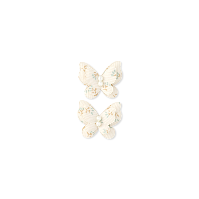 Butterfly Clip Pigtail // Berry Floral - Sky