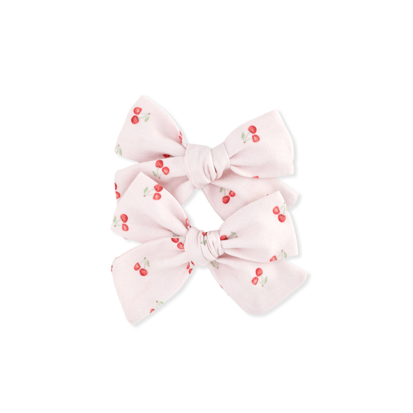 Pinwheel Pigtail Set // Cherries