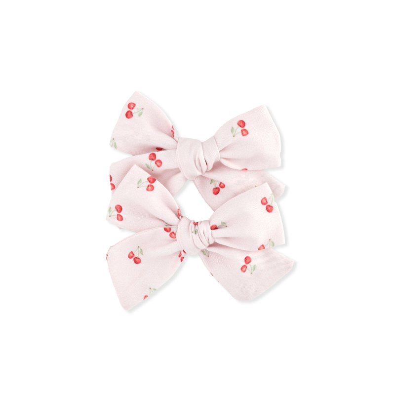 Pinwheel Pigtail Set // Cherries