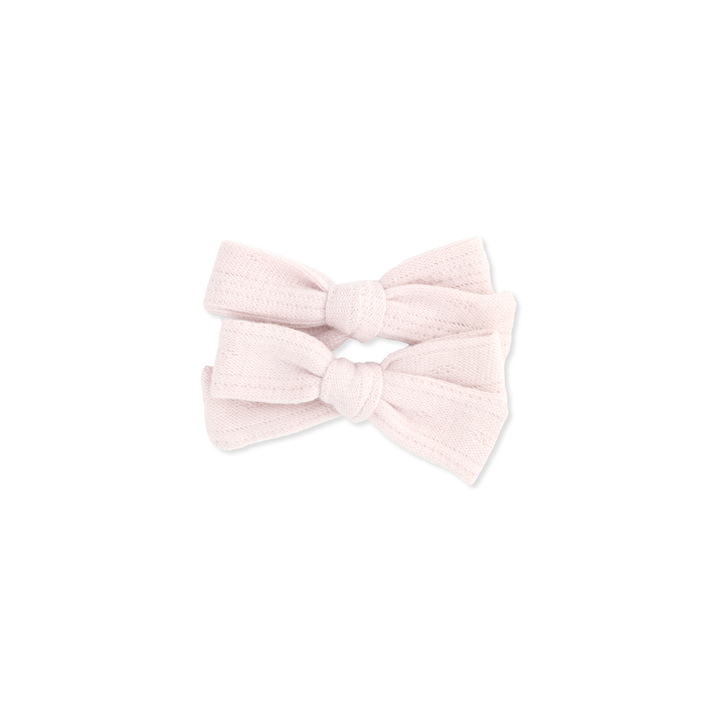 Classic Pigtail Set // Cotton Eyelet - Baby Blush