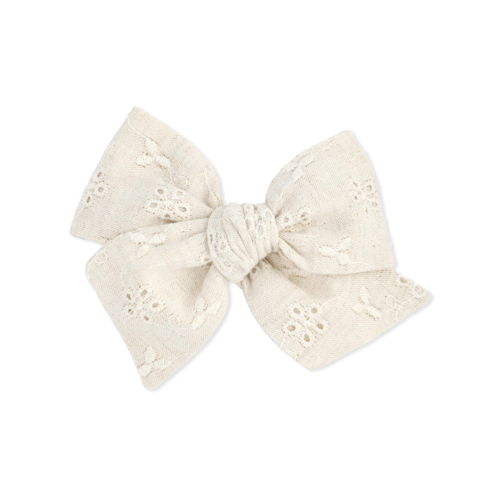 Large Pinwheel Bow // Linen Broidery – Little Marshmallow