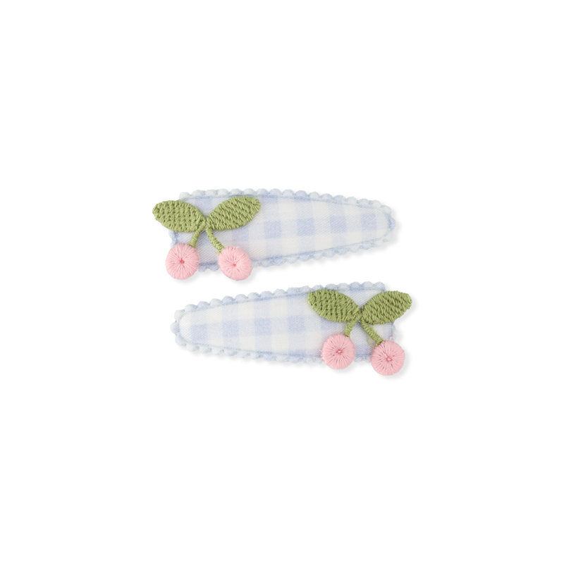 Clip // Misty Blue Check Cherries