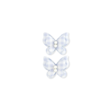 Butterfly Clip Pigtail // Misty Blue Check