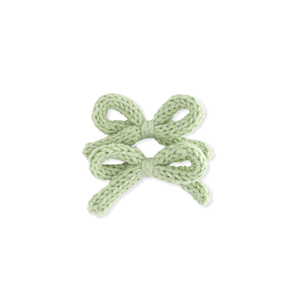 Crochet Ribbon Pigtail Set // Pistachio