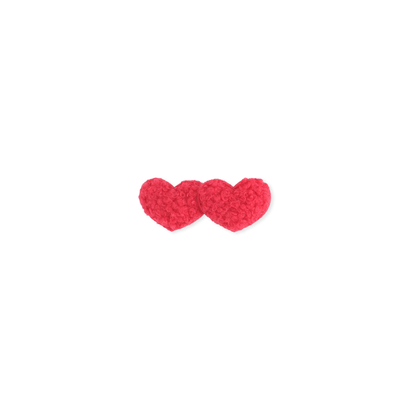 Fluffy Heart Clip // Red