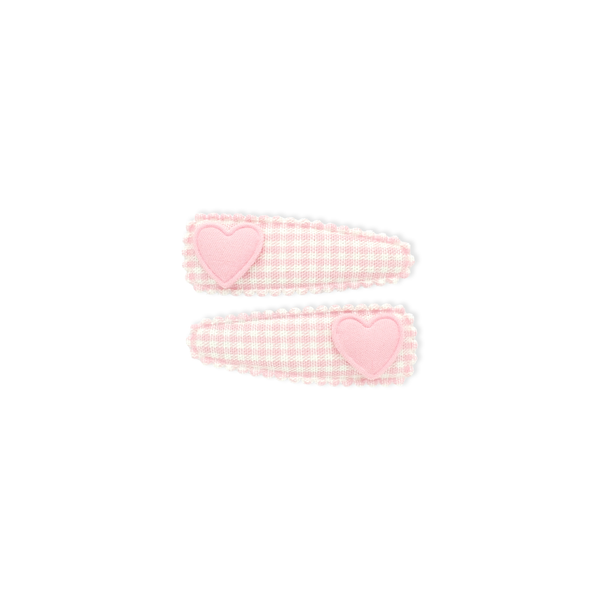 Heart Snap Clip // Rosey Gingham