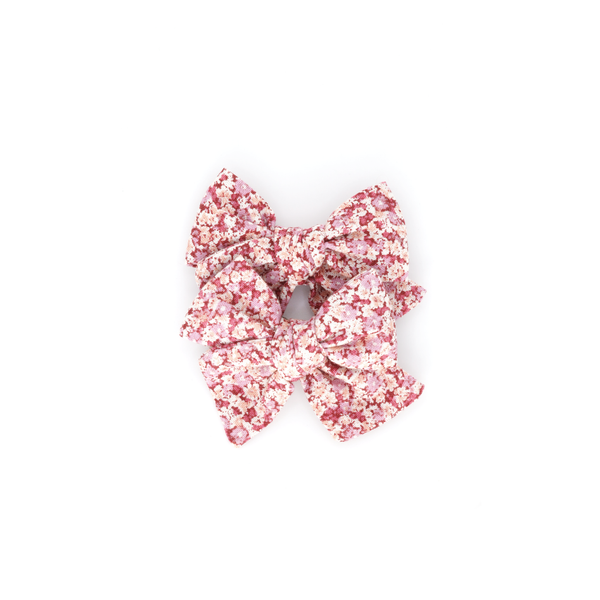 Pinwheel Pigtail Set // Ruby Floral