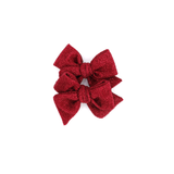 Pinwheel Pigtail Set // Tinsel Red