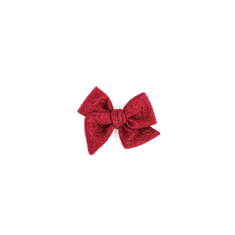 Mini Pinwheel Bow // Tinsel Red