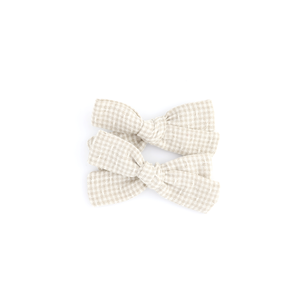 Classic Pigtail Set // Tiny Gingham - Ash