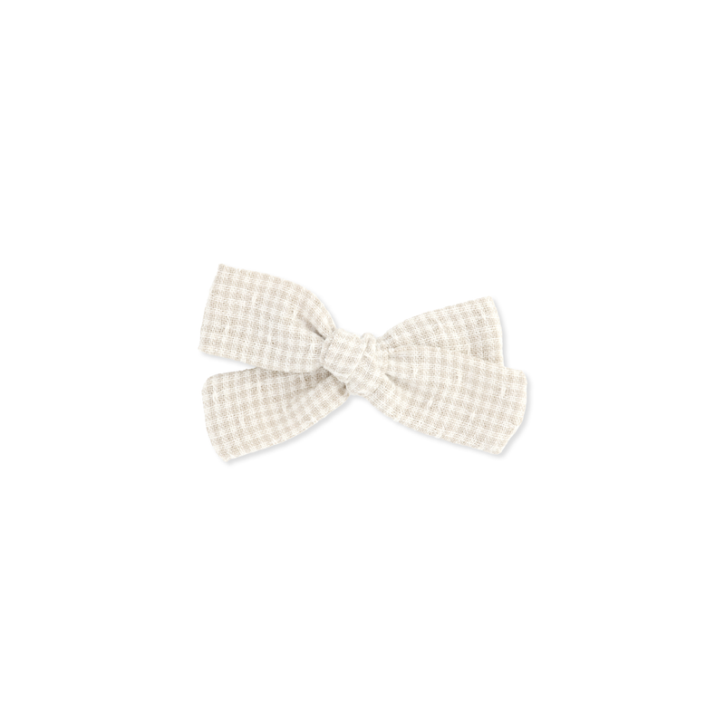 Petite Classic Bow // Tiny Gingham - Ash