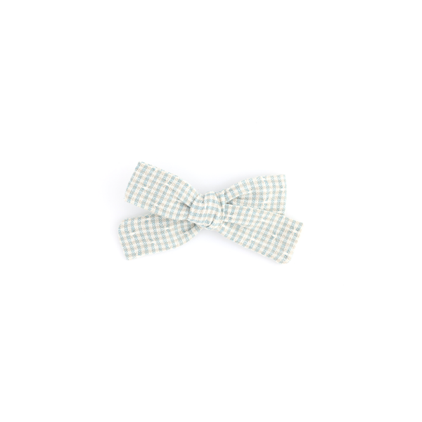 Petite Classic Bow // Tiny Gingham - Sky