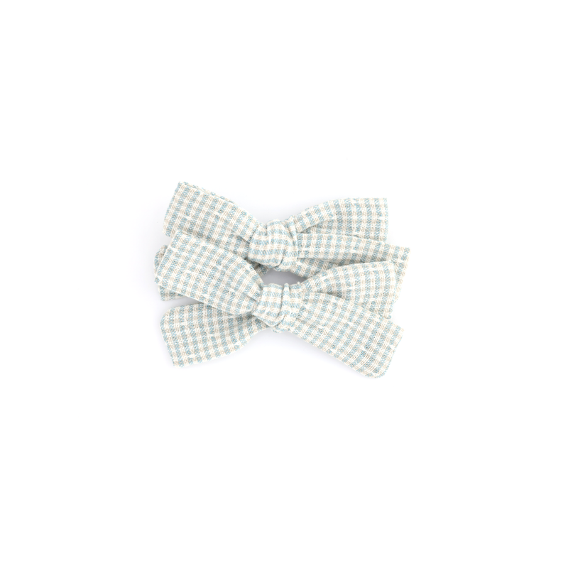 Classic Pigtail Set // Tiny Gingham - Sky