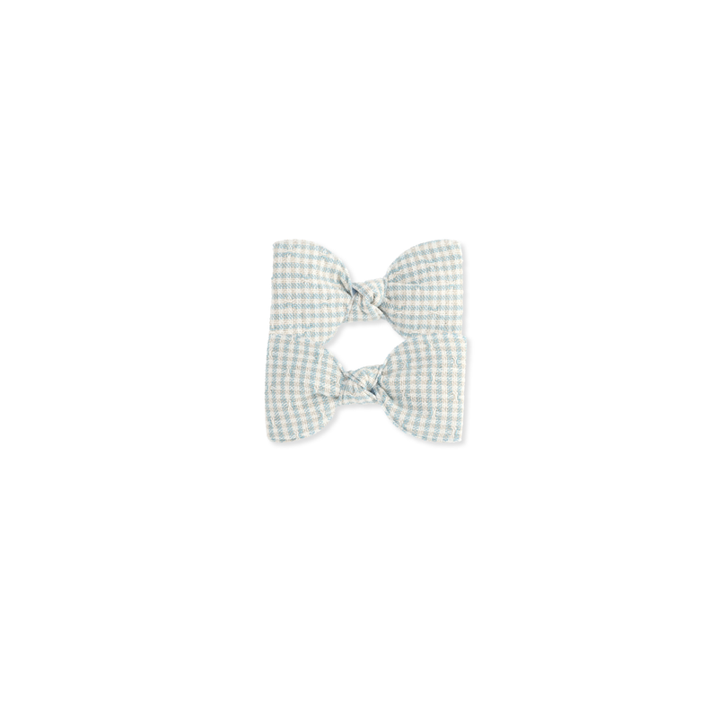 Petite Pigtail Set // Tiny Gingham - Sky